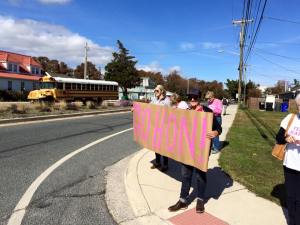 The awesome cheering section with a personalized message for their Baltimore native